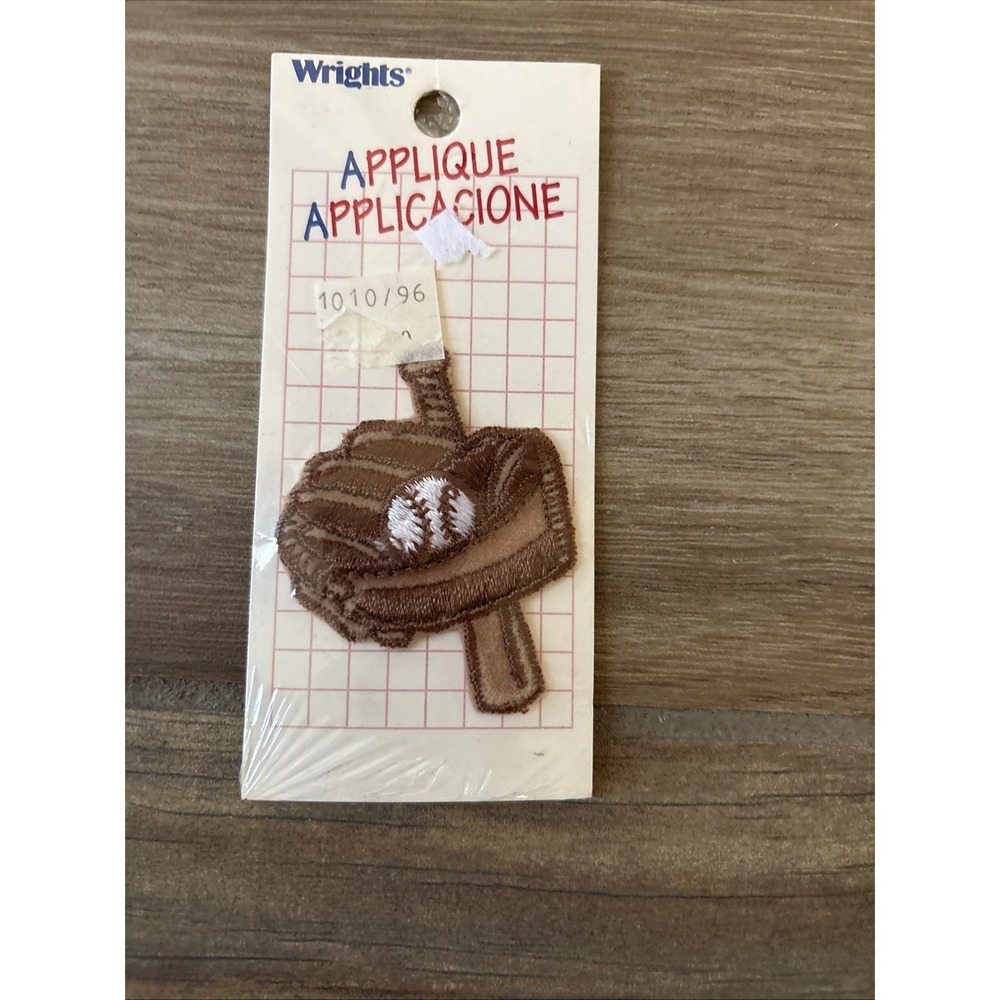 Vintage New Baseball Glove Bat Ball Iron On Patches